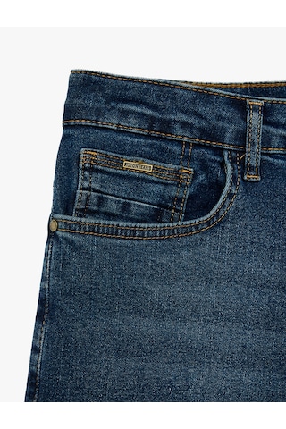 Koton Normal Bel Cepli Pamuklu Tapered Fit Jean Pantolon - Joe Jean Orta İndigo 7wam40317nd