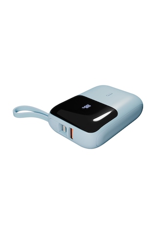 S-link P109m 10000mah Pd20w+qc18w+hsc22.5w Mavi Lcd Taşınabilir Pil Şarj Cihazı Powerbank Mavi