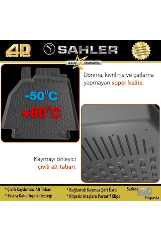 Sahler Seat Leon 2013-2020 Uyumlu 4.5d Havuzlu Siyah Oto Paspas