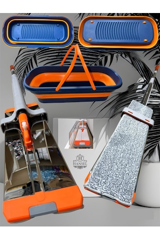 Kendinden Sıkmalı Katlanır Kovalı Lüx Mop Set