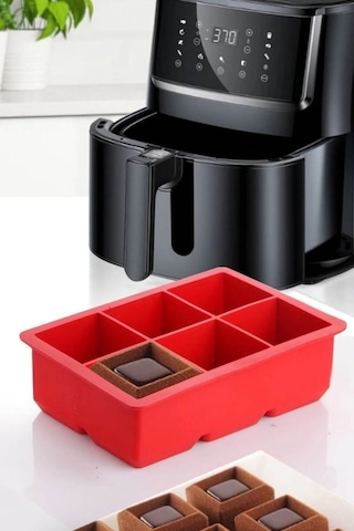 Pratik 6'lı Sililkon Kare Buz Kalıbı 6 Adet Silikon Kare Buz Kalıbı Sunum Buz Diğer