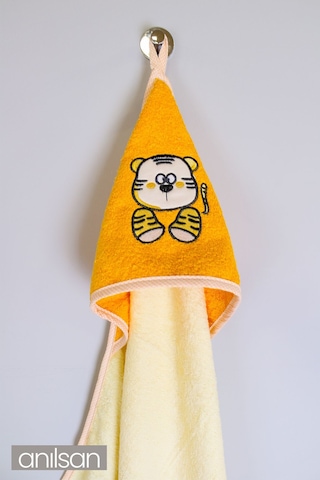 %100 Pamuk Bebek Kundak Havlusu - Sevimli Kaplan Desenli Yumuşak Bebek Havlusu Seçenekleri Yenidoğan