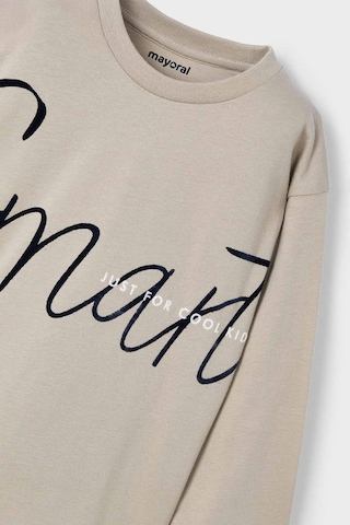 Erkek Çocuk Baskılı Yazılı T-shirt - Bej Gri