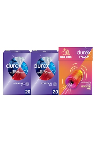 Durex Chill Prezervatif 40'lı + Manuel Mastürbatör