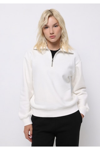 Colin's Colins Regular Fit Fermuarlı Nakışlı Kadın Beyaz Sweatshirt Cl1065678 Q1.v2 Ofw Beyaz