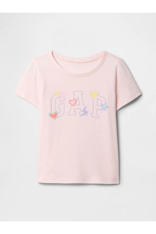 Kız Bebek Gap Logo Grafikli T-shirt Pembe-6002 Pembe