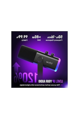 Rgb Işıklandırmalı Dinamik Mikrofon Seti, Podcast Ve Yayın İçin Uygun