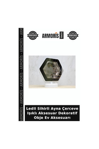 Ledli Sihirli Ayna Çerceve Işıklı Aksesuar Dekoratif Obje Ev Aksesuarı Çok Renkli