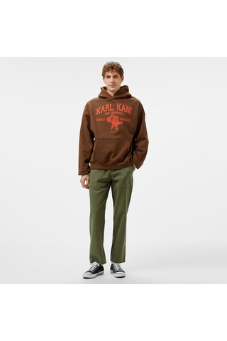 Karl Kani Kani Street Academy Os Erkek Kahverengi Hoodie Düz Km243-005 Kahverengi