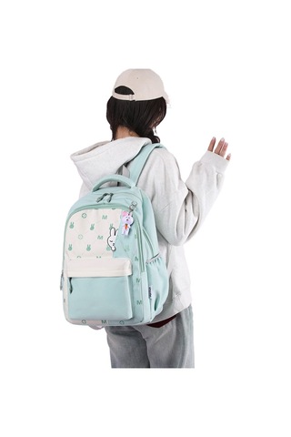 Gençler İçin Şık Ve Konforlu Okul Çantası, Ergonomik Sırt Askılı Gündelik Kullanıma Uygun Modeller Yeşil