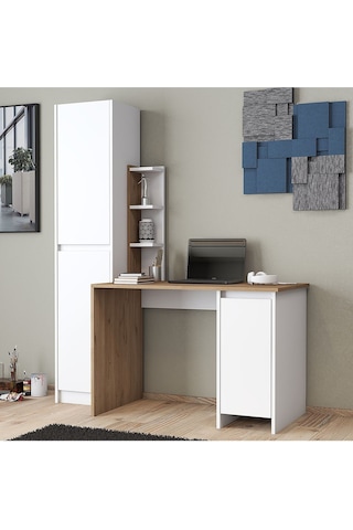 Umg Mobilya Ege-astira Çalışma Masası, Bilgisayar Masası Meşe - Beyaz