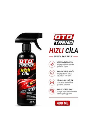 Oto Trend Hızlı Cila Sprey 400 Ml Araç Boya Parlatıcı, Hızlı Ve Kolay Uygulama, Parlak Koruma