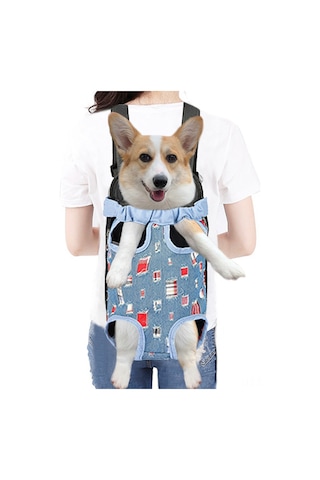 Reedark Köpek Taşıma Çantası: Nefesli Kumaş, Ön/arka Taşıma, Ayak Ve Kuyruk Açık Tasarım, Moda Jean, M Boyutu 30x20cm