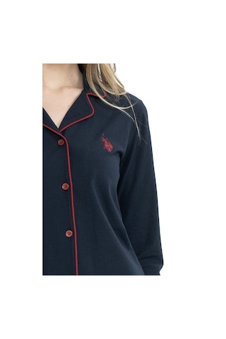 U.S. Polo Assn. U.s Polo Assn. 11000 Kadın Uzun Kollu Önden Düğmeli Gömlek Pijama Takım-lacivert Lacivert