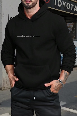 Oksit Dreamer Ön Yazı Baskılı Erkek Sweatshirt 001