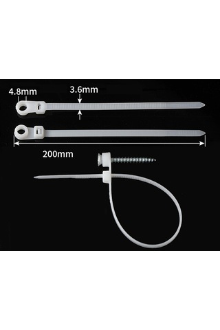 Homyl 100 Adet Kablo Fermuarları Tel Bağı Sarar 3,6-mm-x-200-mm