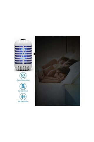 Ulzyvf Mini Ev Sinek Öldürücü Lamba, Elektrikli Sinek Raketi, Sessiz Çalışma Böcek Tuzak Lambası Beyaz Beyaz