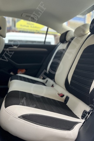 Vk Auto Volkswagen Passat B8 Araca Özel Koltuk Kılıf Siyah-beyaz