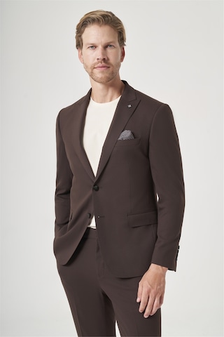 İmza Kahverengi Kırlangıç Yaka 6 Drop Slim Fit Tam Astar Esnek Takım Elbise 1001260148