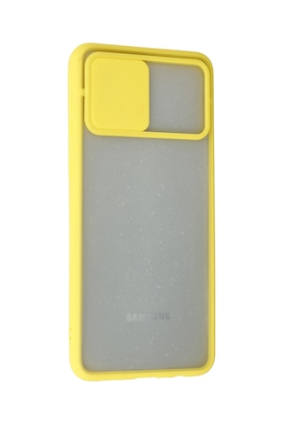Newface - 477 - Samsung Galaxy A02 Kılıf Palm Buzlu Kamera Sürgülü Silikon - Matxzngz - - Sarı