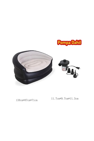 Efsane Kamp Pratik Şişme Koltuk Çift Kişilik + Pompa Çok Renkli