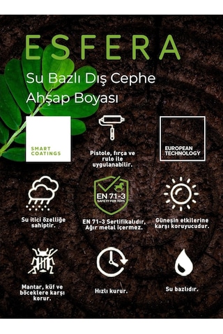 Esfera Ithal Su Bazlı Emprenye Ahşap Koruyucu Tüm Renkler