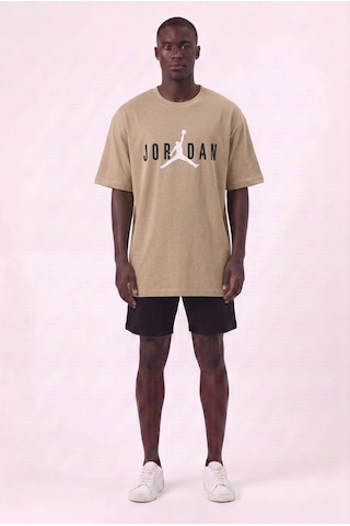 Bad Bear Lixa Air Jordan Orta Logo Krem Oversize Erkek T-shirt 142715 SİYAH