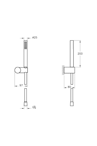 VitrA A4554336 Origin 1F El Duşu Takımı Mat Siyah