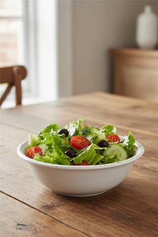 6'lı Valencia Salata Kasesi 22cm Dijital Splash Rinart Krem