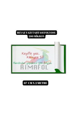 Rimafolrimafol Beyaz Yazı Tahtası Folyosu 67cmx2m 200 Micron Genel