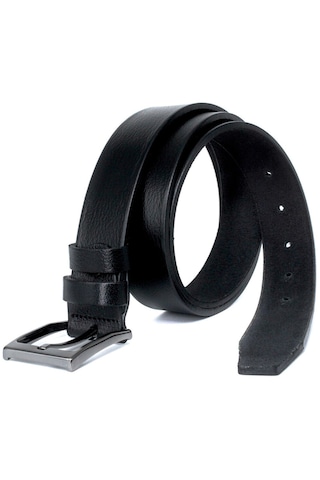 Klasik Erkek Kemeri %100 Derisi 3,5 Cm Tek Kat Siyah