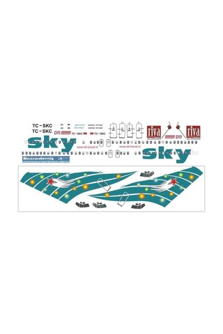 Nazca Decals Sky002 1/144 Ölçek, Sky B737-400 Turquoise