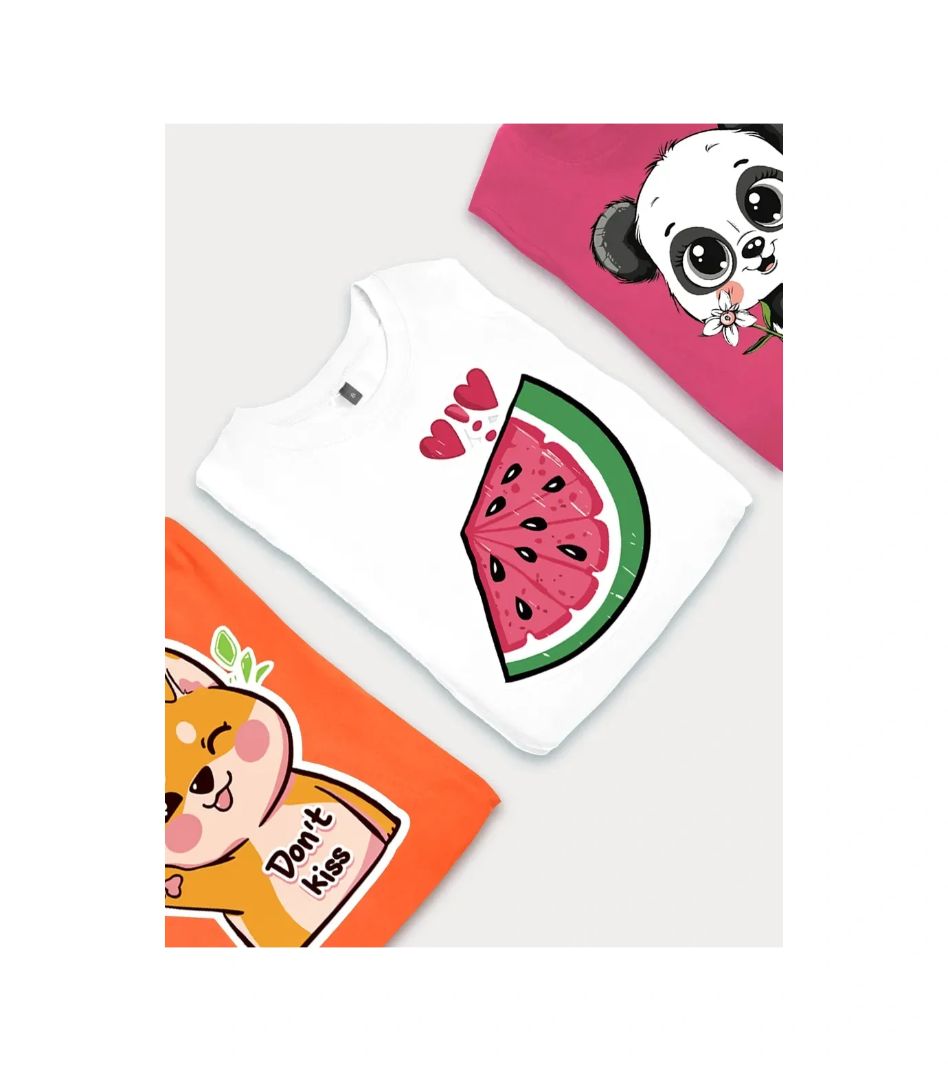 Follow Me Kız Çocukları İçin 5'li Tişört Seti 336376132 Pembe