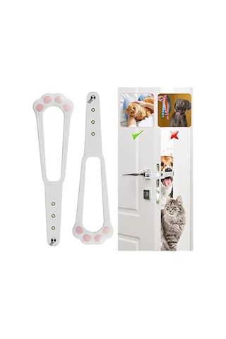 Xindoker Kedi Ve Köpekler İçin 4 Ayarlı Kapı Kilidi - Beyaz, Kolay Kurulum, Dayanıklı Malzeme