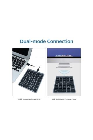 28 Tuşlu Kablosuz Sayısal Klavye Finansal Muhasebe Ofis Klavyesi Bt+usb Çift Modlu Bağlantı Dahili Lityum Pil