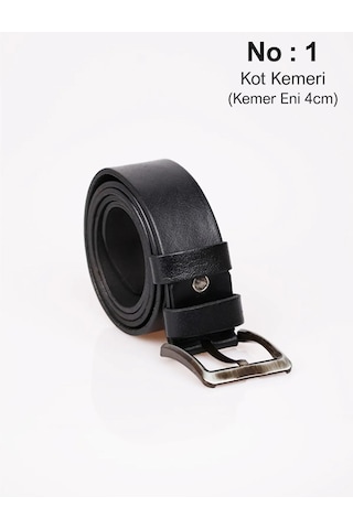 Ertay Deri Hakiki Manda Deri Erkek Kemer Siyah