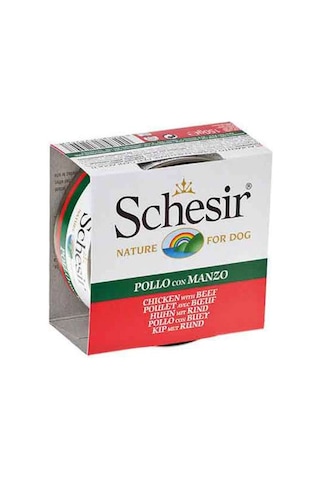 Schesir Tavuklu ve Sığır Etli Yetişkin Köpek Konservesi 6 x 150 G