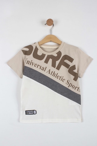 Erkek Çocuk Atletik Baskılı Şortlu Takım-6292-Kahverengi