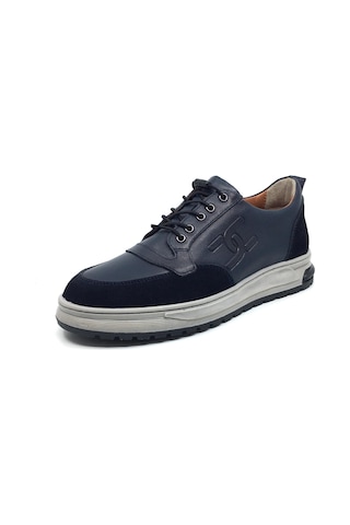 Goldbrand %100 Hakiki Deri Erkek Kışlık Rahat Günlük Casual Lastik Bağcıklı Ayakkabı 40-44 Lacivert