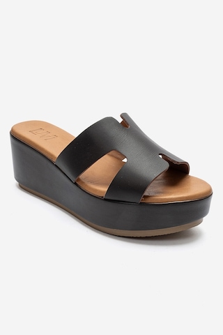 Luvishoes Lıa Kahverengi Cilt Hakiki Deri Dolgu Topuklu Kadın Terlik
