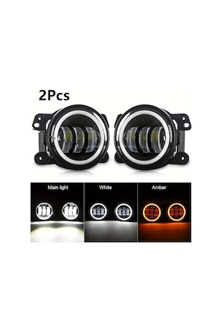 Xuweiwei 2 Adet 4 Inç Angel Eyes Led Işık Beyaz Halka Dc12v/24v 6000k Parlak Beyaz Ve Sarı Round Led Çalışma Işığı Jeep Wrangler Jk Tj Lj Ford İçin