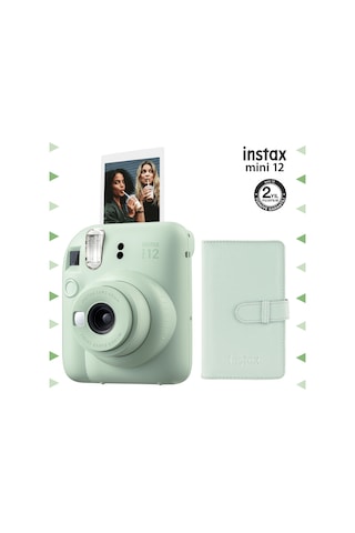Fujifilm Instax Mini 12 Fotoğraf Makinesi + 96'lı Laporta Albüm Seti Yeşil