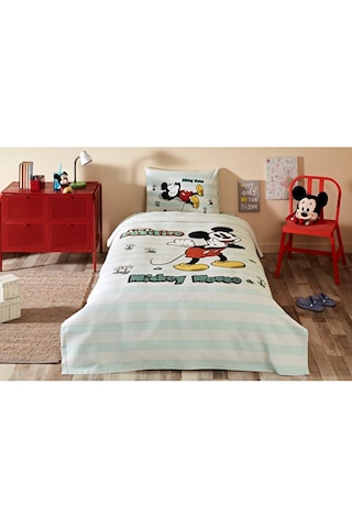 Özdilek Tek Kiş. Lastikli Çarşaf Pike Tak. Mickey Mouse Positive