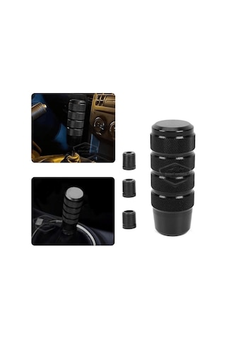 Üniversal 9.5 Cm Jdm Metal Spor Görünümlü Vites Topuzu Aparatlı Alüminyum Alaşım Otomatik-manuel Yarış Vites Kolu Siyah 00 Şüscaroto Aksesuar Siyah