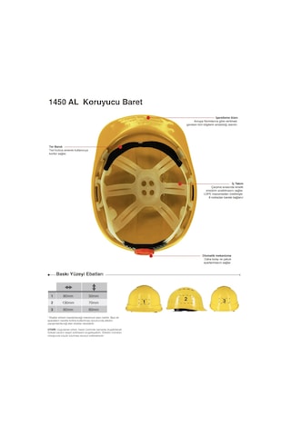Otomatik Ayarlı Baret Sarı Starline 1450-al 5 Adet