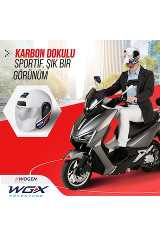 Wogen Karbon Yarım Kask Beyaz