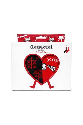 Carnaval Socks Sevgililer Günü Hediyesi Özel Tasarım Kutulu Çorap Seti / Romantik Desenli Unisex Hediye Çorap 2 Li 2000386