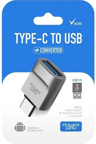 Powerway Type-c To Usb-a 3.0 Dişi Otg Çevirici Adaptör - 168559