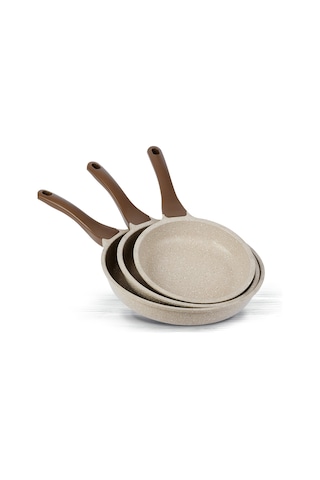 Thermoad 3’Lü Granit Döküm   Tava Seti 20-24-28 Cm Vizon