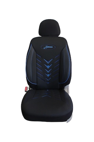 Seat Cordoba Uyumlu Keten Kumaş Oto Koltuk Kılıfı - Siyah-mavi